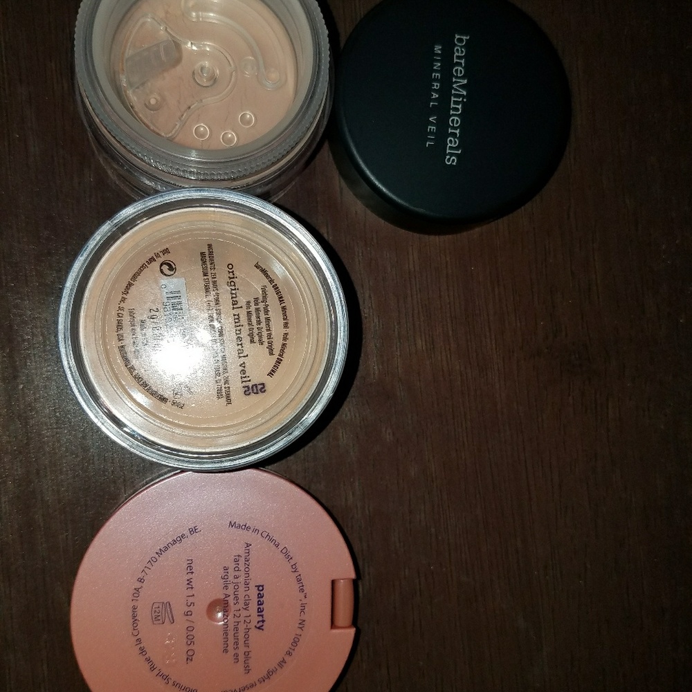Tarte Blush shade and BareMinerals Mineral Veil